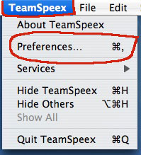 Open Teamspeex preference